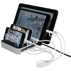 Station de charge USB Homday noir et gris*Gifi Online