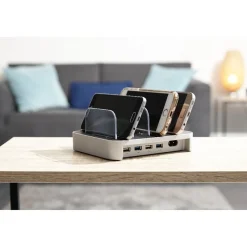 Station de charge USB Homday noir et gris*Gifi Online