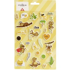 Gifi Sticker 3D enfant 1 feuille licorne ou ouistiti