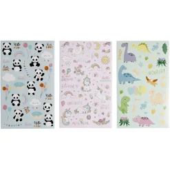 Gifi Sticker enfant licorne panda dinosaure 6 feuilles