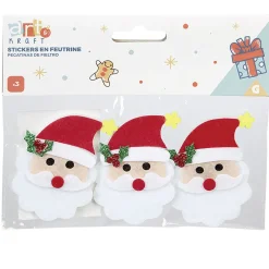 Gifi Stickers Père Noël rouge et blanc en feutrine x3