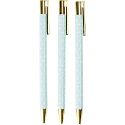Stylo bille x 3 de couleur bleue et or*Gifi Discount