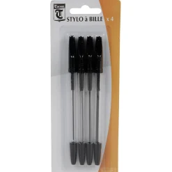 Stylo bille x4 noir*Gifi Outlet