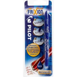 Stylo roller effaçable et rechargeable bleu*Gifi Sale