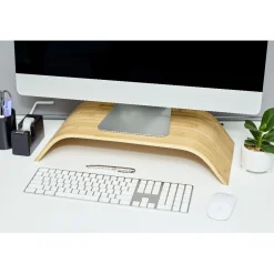 Support écran ordinateur bambou 54xH10x24cm*Gifi Outlet