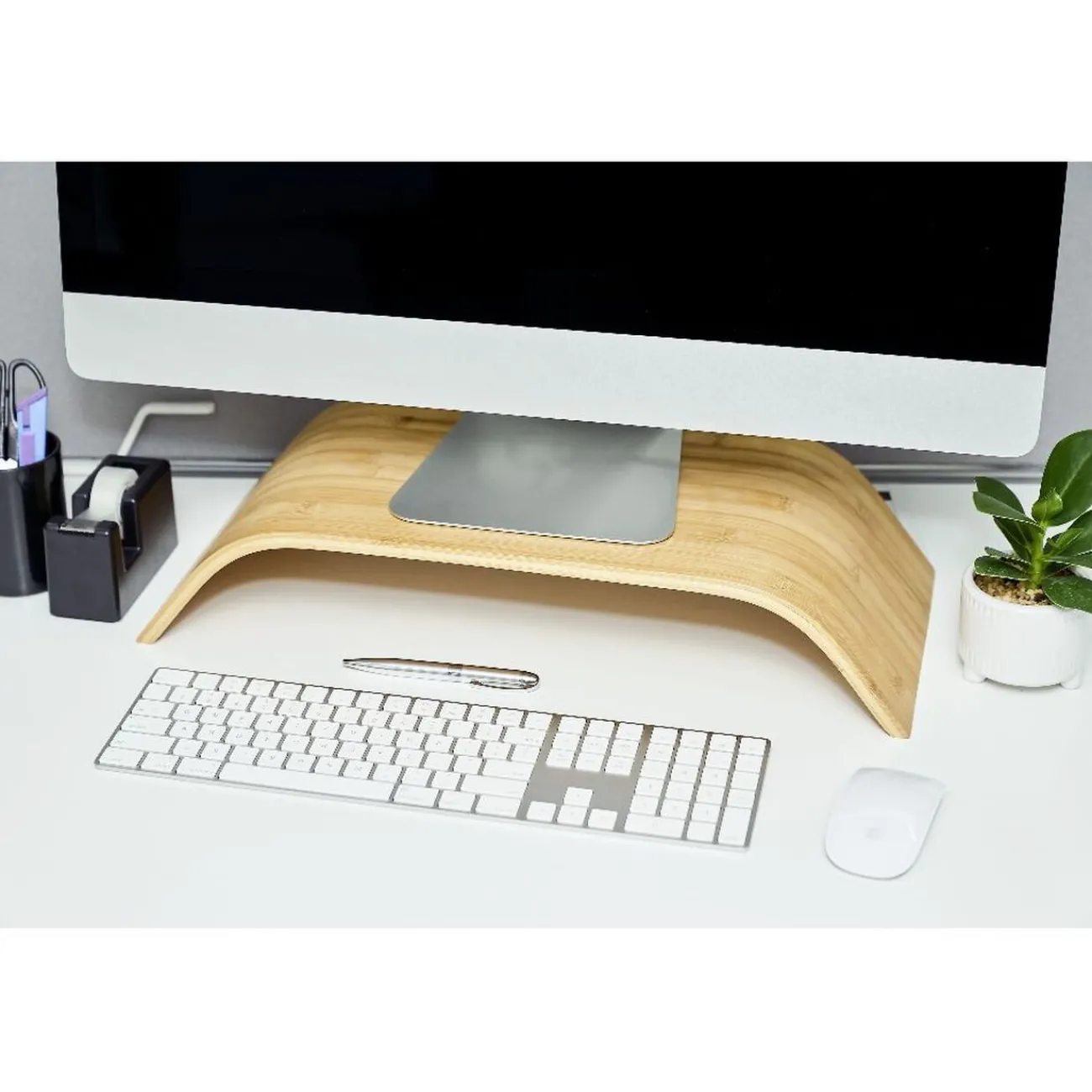 Support écran ordinateur bambou 54xH10x24cm*Gifi Outlet