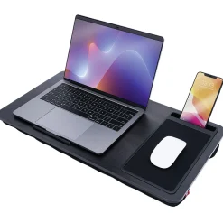 Support pour ordinateur portable nomade bois noir 57x30xH5cm*Gifi Online