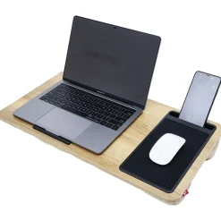 Support pour ordinateur portable nomade bois naturel 57x30xH5cm*Gifi Clearance