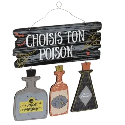 Suspension bois déco Halloween Choisis ton poison*Gifi Clearance