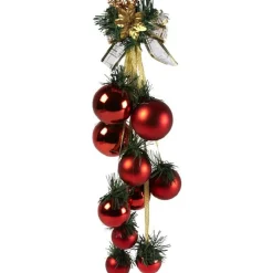Gifi Suspension 10 boules de Noel rouge