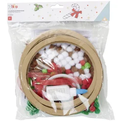 Gifi Suspension Couronne de Noël Set créatif pompon rouge et vert