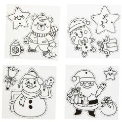 Gifi Suspension de Noël à colorier personnage souriant DIY