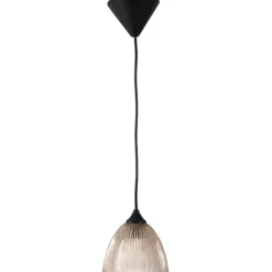 Gifi Suspension en verre strié taupe