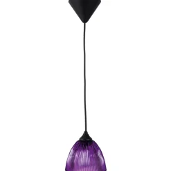 Gifi Suspension en verre strié violet