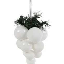 Gifi Suspension grappe boule de Noël blanche
