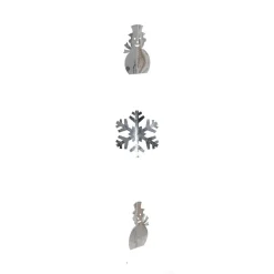 Gifi Suspension guirlande flocons bonhomme de neige gris argenté