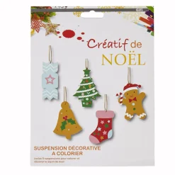 Gifi Suspension Noël à colorier x5