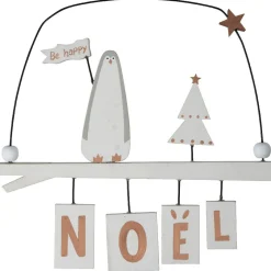 Gifi Suspension Pingouin avec inscription NOEL