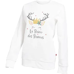 Clearance Gifi Sweat de Noël femme La Reine des Rennes blanc