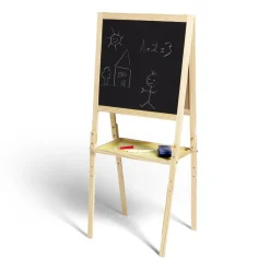 Gifi Tableau en bois double face magnétique et craie avec accessoires