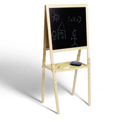 Gifi Tableau en bois double face magnétique et craie avec accessoires