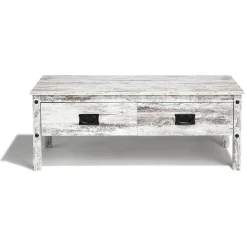 Gifi Table basse Kansas effet vieilli 2 tiroirs