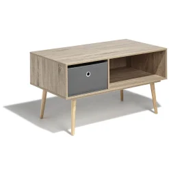 Gifi Table basse naturelle Bilbao 1 tiroir et 1 niche
