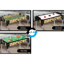 Table de jeux 3 en 1 - Baby Foot - Ping Pong - Air Hockey*Gifi Best
