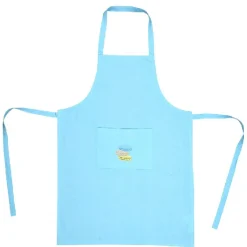 Gifi Tablier avec poche bleu turquoise design macaron
