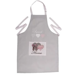 Gifi Tablier avec poche gris et rose