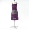 Gifi Tablier avec poche imprimé verres de vin violet
