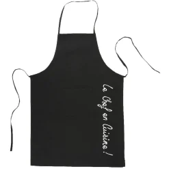 Gifi Tablier avec poche noir Le chef en cuisine