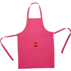Gifi Tablier avec poche rose fuchsia design macaron