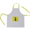 New Gifi Tablier blanc et gris design nature jaune et noir