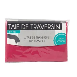 Gifi Taie de traversin rose fuchsia uni