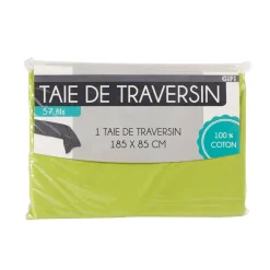 Gifi Taie de traversin vert anis uni