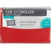 Gifi Taie oreiller rouge avec volant