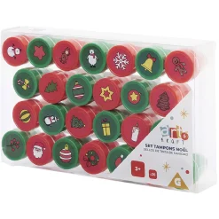 Gifi Tampon encreur thème Noël Rouge et Vert x26