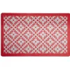 Gifi Tapis de cuisine floral rouge et gris