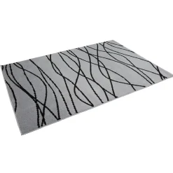 Gifi Tapis géométrique gris design lignes noires
