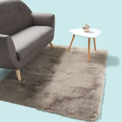 Gifi Tapis imitation fourrure taupe