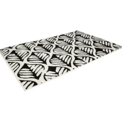 Gifi Tapis imprimé feuille noir et blanc
