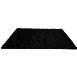 Gifi Tapis noir à fil brillant blanc argenté