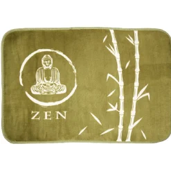 Gifi Tapis rectangle vert et blanc design zen