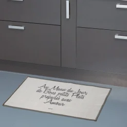 Gifi Tapis rectangulaire gris design Au menu du jour