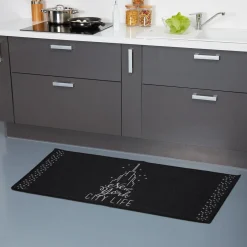 Gifi Tapis rectangulaire noir design City