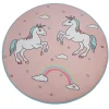 Gifi Tapis rond enfant rose design licorne