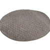 Gifi Tapis rond taupe imitation fourrure