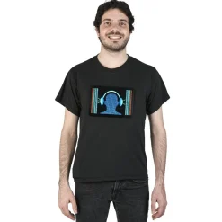 Outlet Gifi Tee-shirt à motif lumineux casque de musique