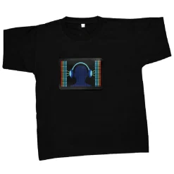 Outlet Gifi Tee-shirt à motif lumineux casque de musique